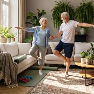 elderly-couple-practicing-balance-exercises-in-a-cozy-living-room-promoting-fall-prevention-strategies-7cd7fd6e-c9fc-4a49-8069-5e5020d2ab68webp - Value Drugstore: Your Family Deserves the Best in Care Elderly couple practicing balance exercises in a cozy living room, promoting fall prevention strategies