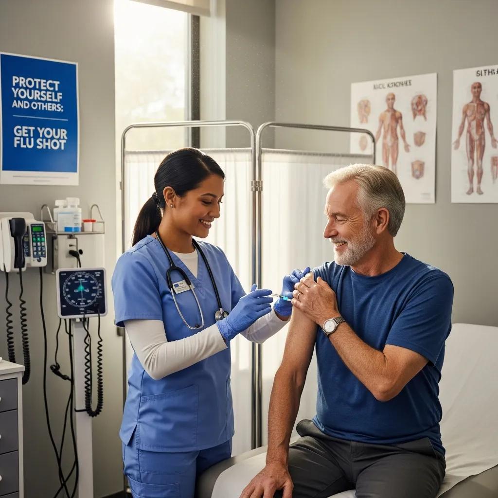Healthcare professional administering a flu vaccine, highlighting the value of vaccination for flu prevention