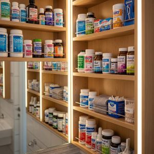 organized-medicine-cabinet-showcasing-child-proof-medication-containers-in-a-warm-family-friendly-setting-7e1d0f53-09ce-45f0-9238-94827bb85b7bwebp - Value Drugstore: Your Family Deserves the Best in Care Organized medicine cabinet showcasing child-proof medication containers in a warm, family-friendly setting