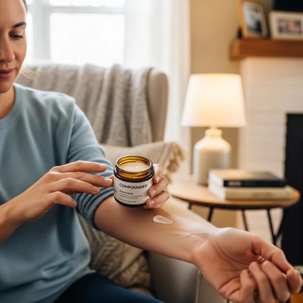 patient-applying-a-topical-compounded-pain-cream-in-a-cozy-home-setting-138c0b89-2c23-4b5c-a15f-327b43b9ac95webp - Value Drugstore: Your Local Family Pharmacy in Baltimore, MD Patient applying a personalized compounded topical pain cream at home