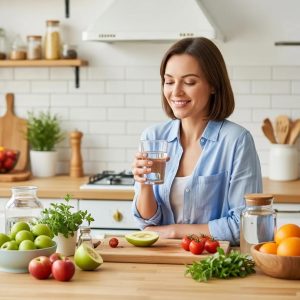 woman-holding-a-glass-of-water-surrounded-by-fresh-fruits-and-herbs-promoting-hydration-for-uti-prevention-d7b35db6-f8e8-4cd0-b27f-d446e4b69aafwebp - Value Drugstore: Your Family Deserves the Best in Care Woman holding a glass of water surrounded by fresh fruits and herbs, promoting hydration for UTI prevention