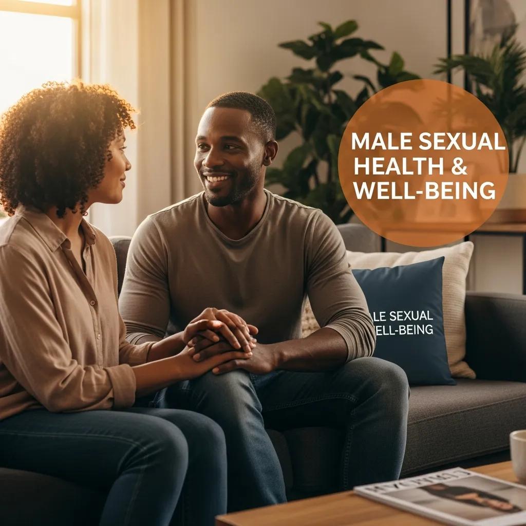 Couple in a cozy setting discussing male sexual health and emotional support