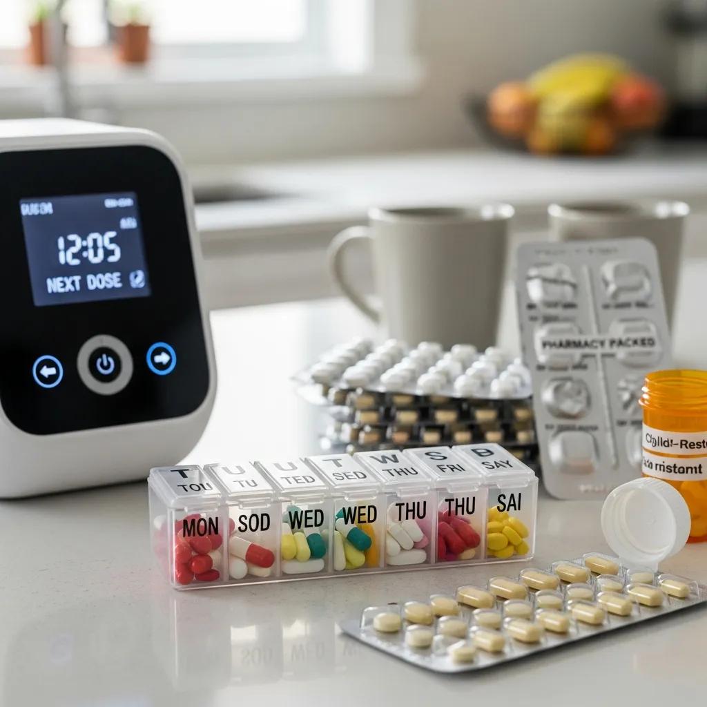 A range of pill organizers and dispensers to suit different routines